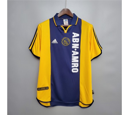 Ajax 00/01 Away Yellow&Dark Blue Soccer Jersey